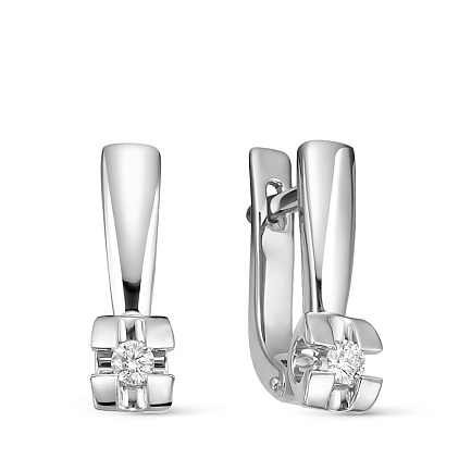 Серьги из белого золота с бриллиантами