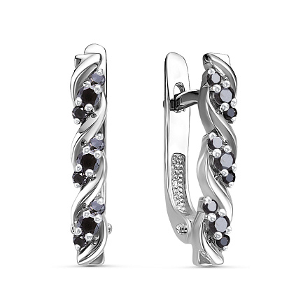 Серьги из белого золота с бриллиантами