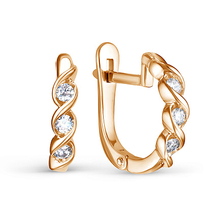 Серьги из красного золота с бриллиантами