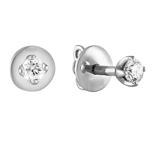 Пусеты из белого золота с бриллиантами