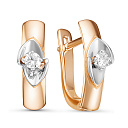 Серьги с английским замком из красного золота с бриллиантами