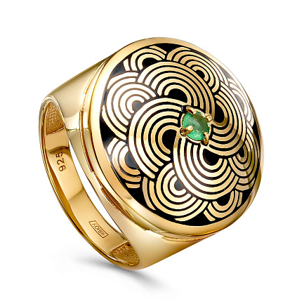 Кольцо из серебра с изумрудом