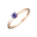 Кольцо из красного золота с танзанитом