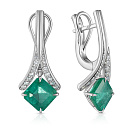 Серьги с английским замком из белого золота с бриллиантами