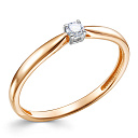 Кольцо из красного золота с бриллиантом