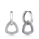 Серьги с английским замком из серебра с фианитом