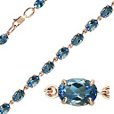 Браслет декоративный из красного золота с топазом