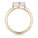 Кольцо из желтого золота с бриллиантами, опалом