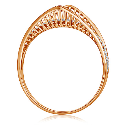 Кольцо из красного золота с фианитом