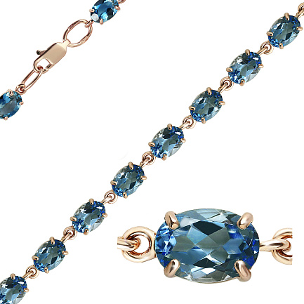 Браслет декоративный из красного золота с топазом