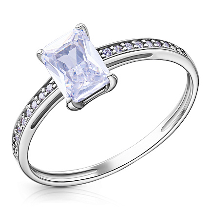 Кольцо из серебра с фианитом