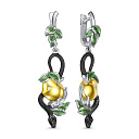 Серьги с английским замком из серебра с фианитами