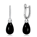 Серьги с английским замком из белого золота с бриллиантами