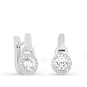 Серьги с английским замком из серебра с фианитами