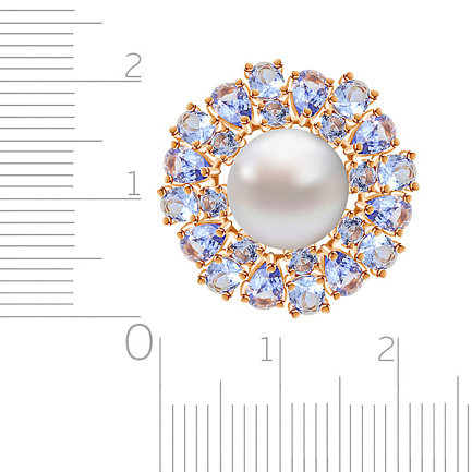 Кольцо из красного золота с жемчугом