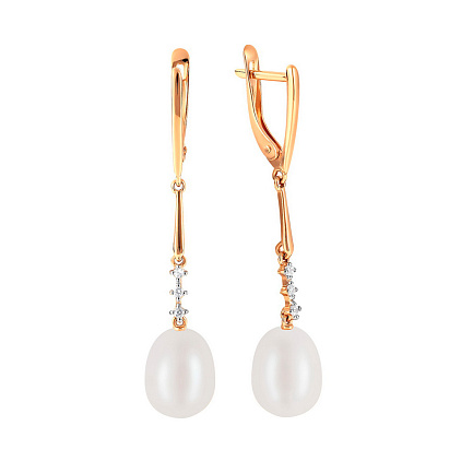 Серьги с английским замком из красного золота