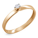 Кольцо помолвочное из красного золота с бриллиантом