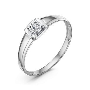 Кольцо из белого золота с бриллиантом