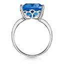 Кольцо из белого золота с бриллиантами, топазом