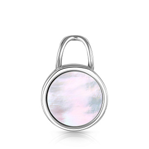 Подвеска из серебра с агатом и перламутром