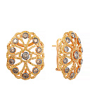 Серьги из красного золота с бриллиантами