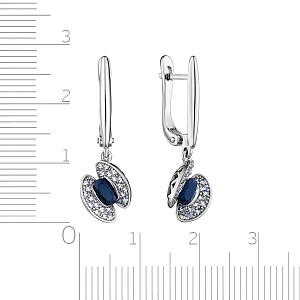 Серьги с английским замком из белого золота с бриллиантами