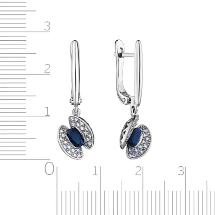 Серьги с английским замком из белого золота с бриллиантами