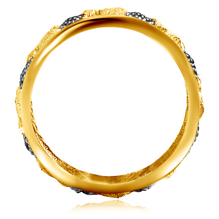 Кольцо православное из серебра с позолотой