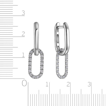 Серьги с английским замком из белого золота с бриллиантами