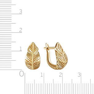 Серьги с английским замком из желтого золота