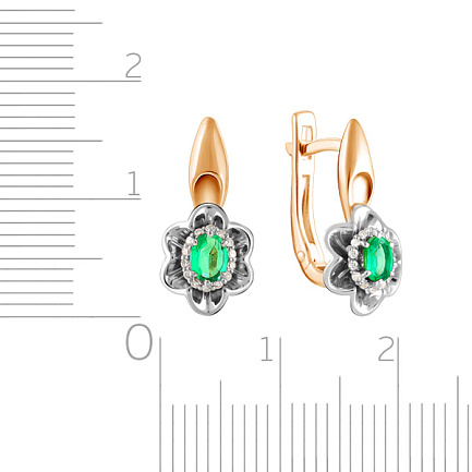 Серьги с английским замком из красного золота с бриллиантами