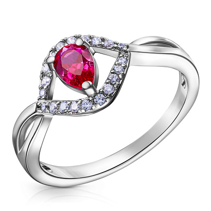 Кольцо из серебра с фианитом