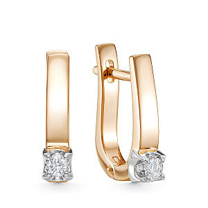 Серьги из красного золота с бриллиантами