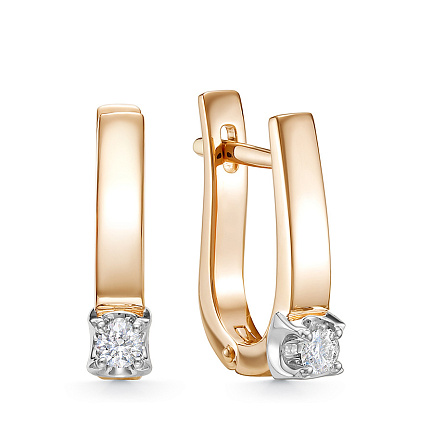 Серьги из красного золота с бриллиантами