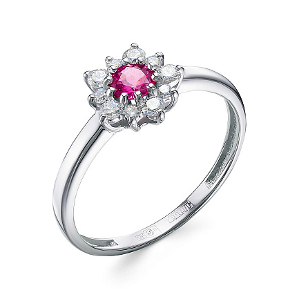 Кольцо из белого золота с бриллиантами