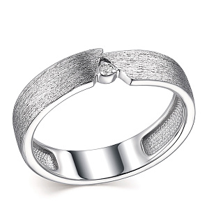 Кольцо из серебра с бриллиантом