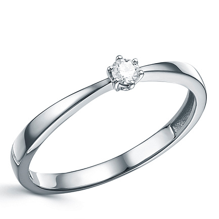 Кольцо из белого золота с бриллиантом