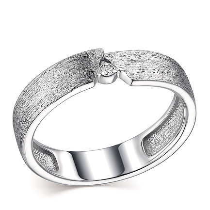 Кольцо из серебра с бриллиантом