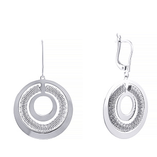 Серьги из серебра с кошачьим глазом