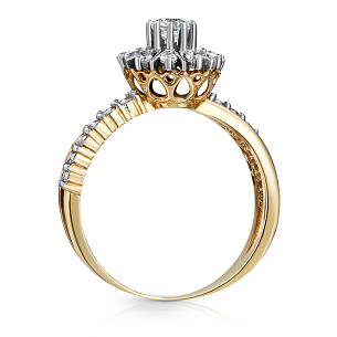 Кольцо из желтого золота с бриллиантом