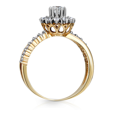 Кольцо из желтого золота с бриллиантами