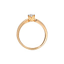 Кольцо помолвочное из красного золота с бриллиантом