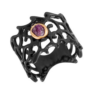 Кольцо из серебра с цоизитом