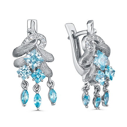 Серьги с английским замком из серебра