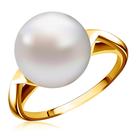 Кольцо из желтого золота с жемчугом