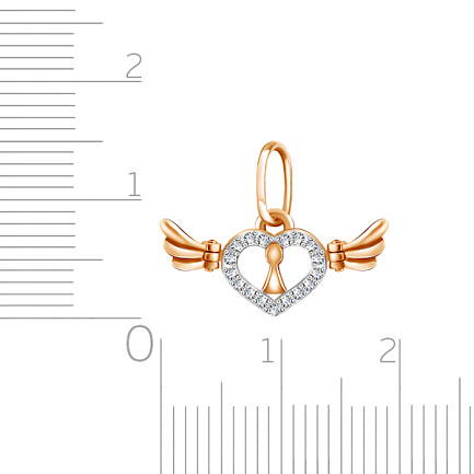 Подвеска из красного золота с фианитами Сваровски