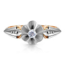 Кольцо из комбинированного золота с бриллиантом