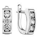 Серьги с английским замком из белого золота с бриллиантами