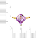 Кольцо из желтого золота с бриллиантом, аметистом