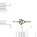Кольцо из желтого золота с фианитами Сваровски